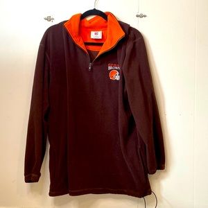 vintage cleveland browns quarter zip fleece pullover